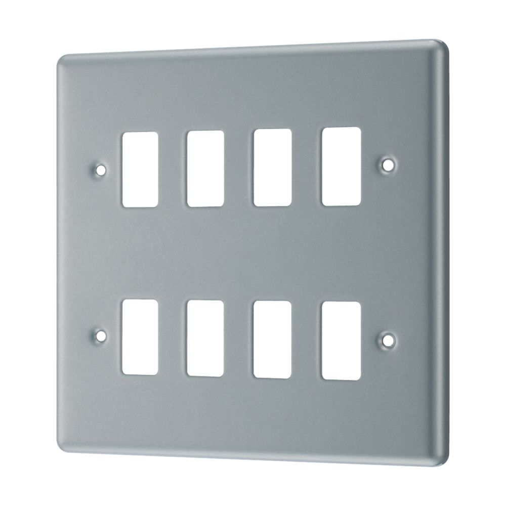 Image of British General Nexus Grid 8-Module Grid Faceplate Grey 