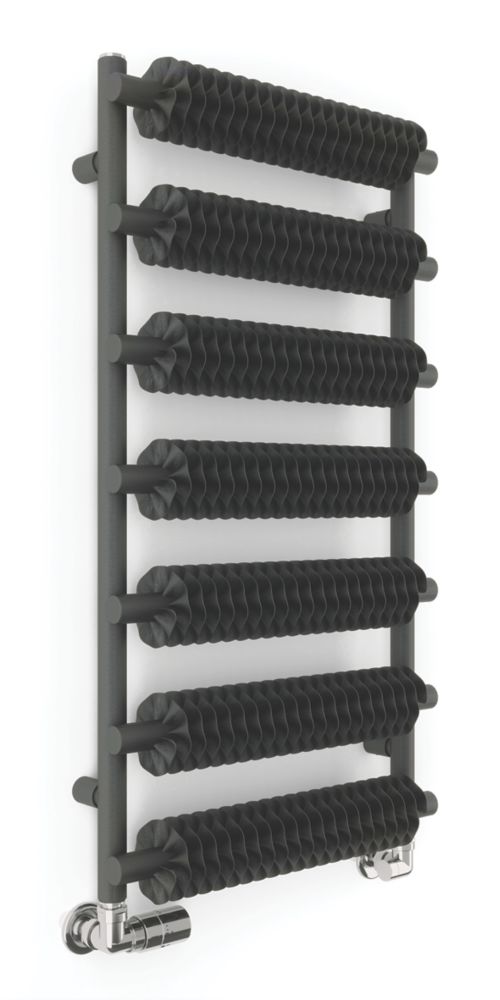 Image of Terma Ribbon T Towel Rail 930mm x 500mm Grey 2131BTU 