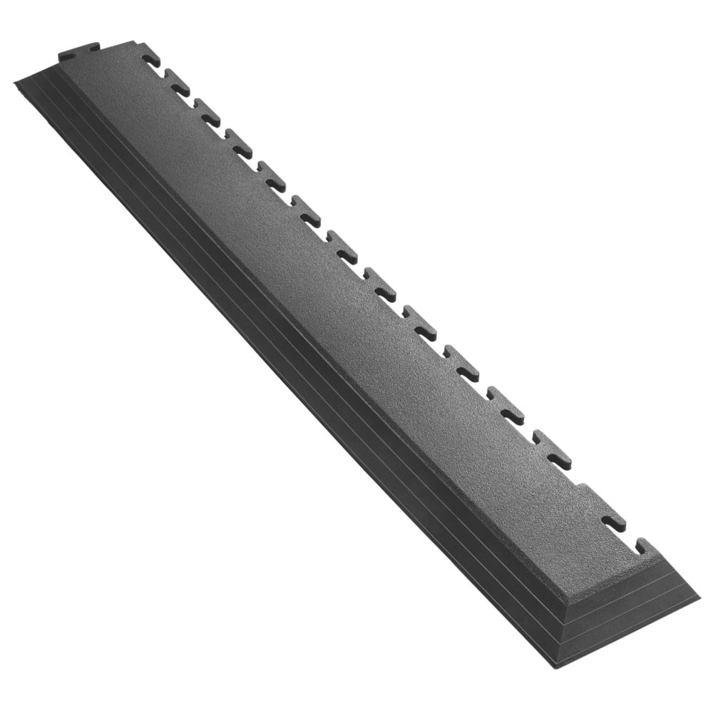 Image of Ecotile E500/7 Interlocking Corner Edge Ramp Black 590mm x 90mm 2 Pack 