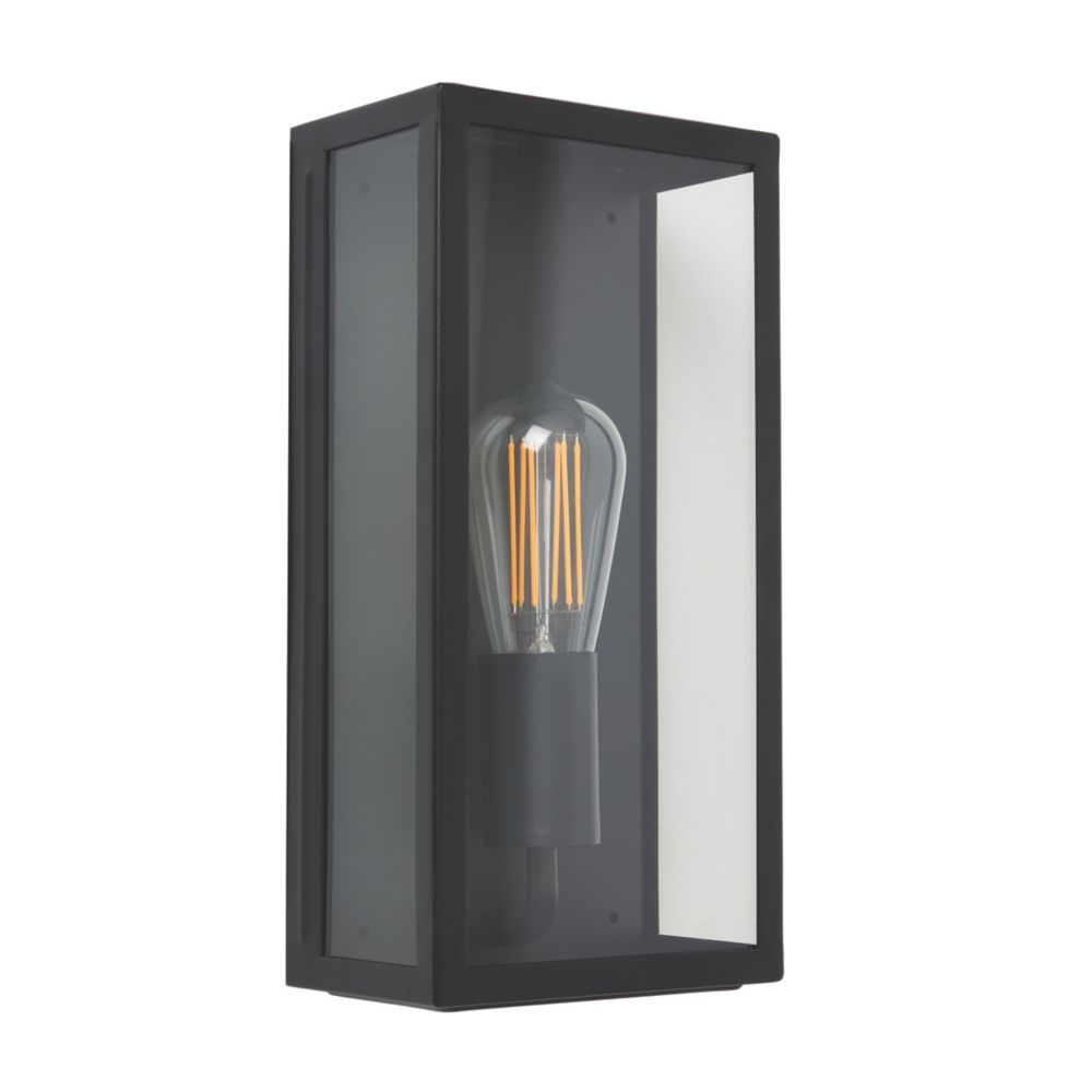 Image of Zinc Minerva Black Metal Framed Box Lantern 60W 