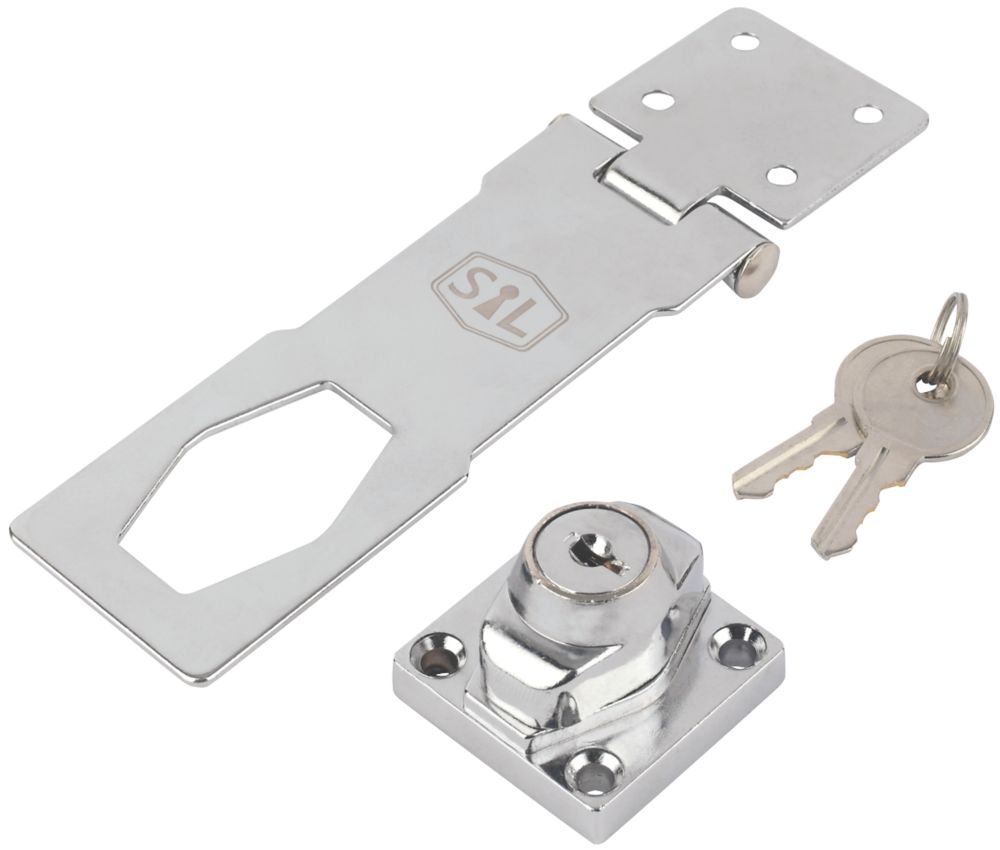Image of Smith & Locke Locking Hasp & Staple Chrome 115mm 
