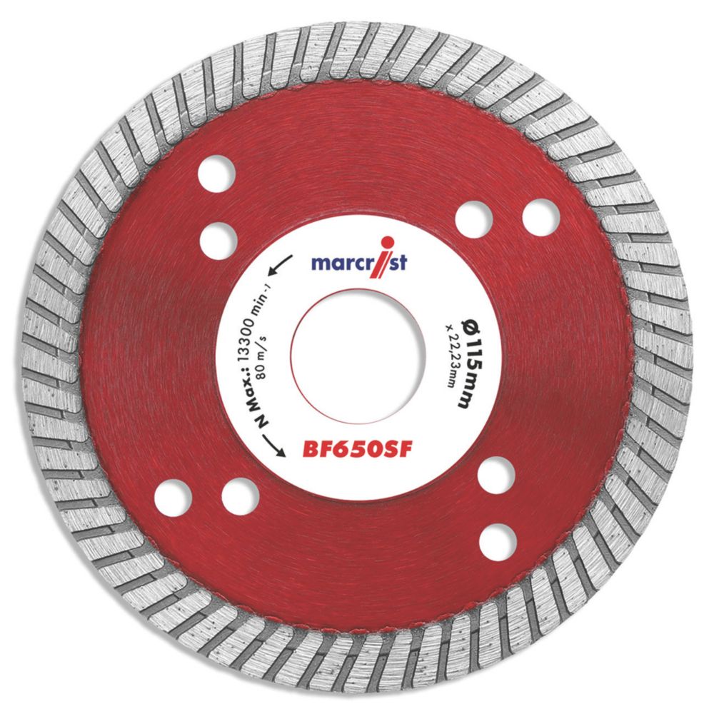 Image of Marcrist BF650SF Multi-Material Turbo Diamond Blade 115mm x 22.2mm 