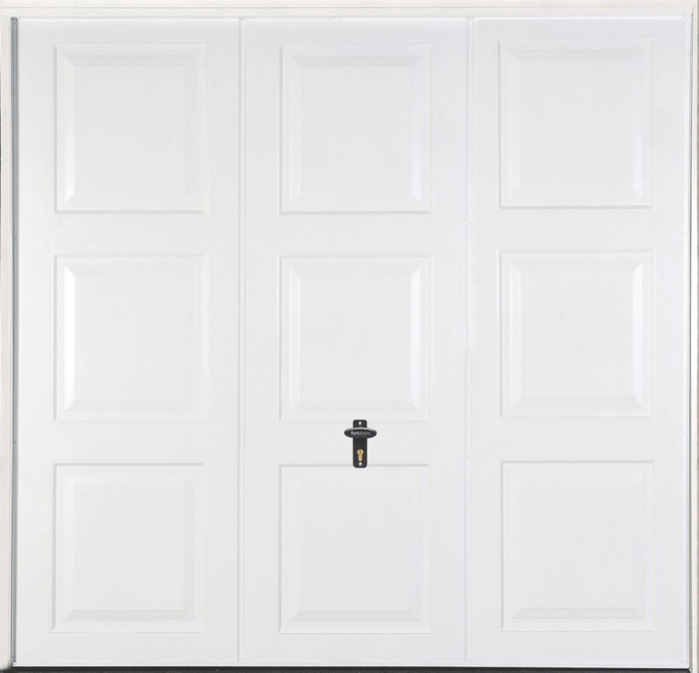 Image of Gliderol Georgian 7' 6" x 6' 6" Non-Insulated Framed Steel Up & Over Garage Door White 