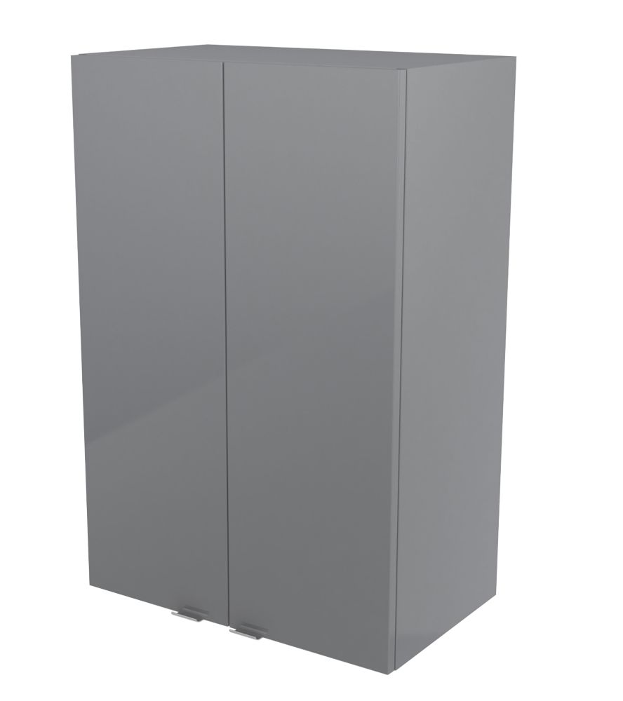 Image of Imandra Bathroom Cabinet Grey Gloss 600mm x 360mm x 900mm 