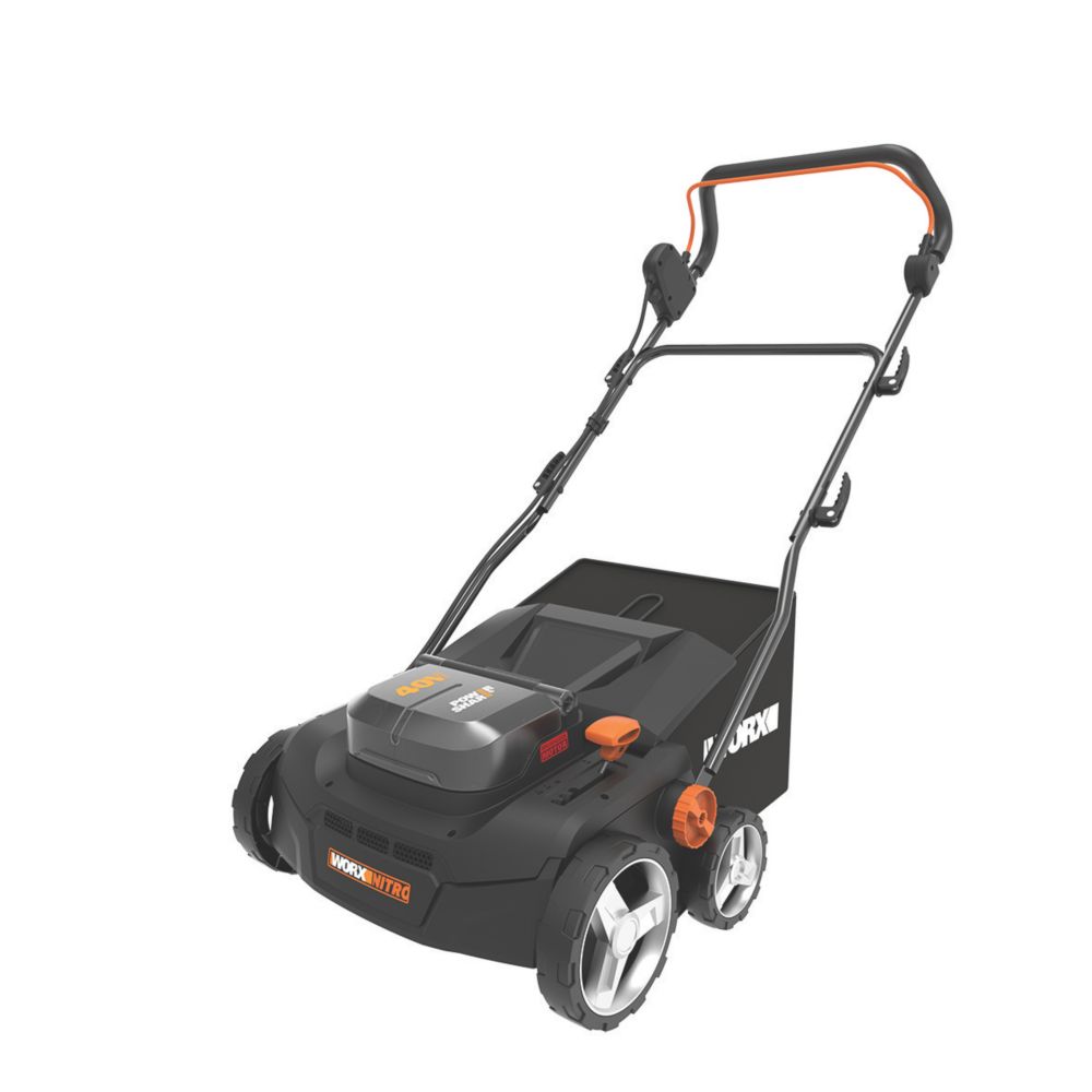 Image of Worx WG855E.9 40V Lithium PowerShare Brushless Cordless 36cm Dethatcher / Scarifier - Bare 