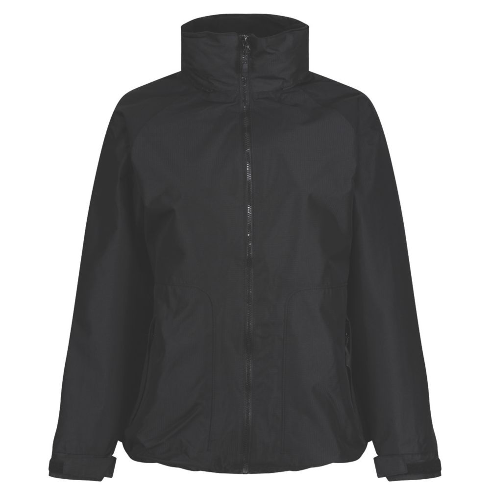Image of Regatta Hudson Womens Fleece-Lined Waterproof Jacket Black Size 16 