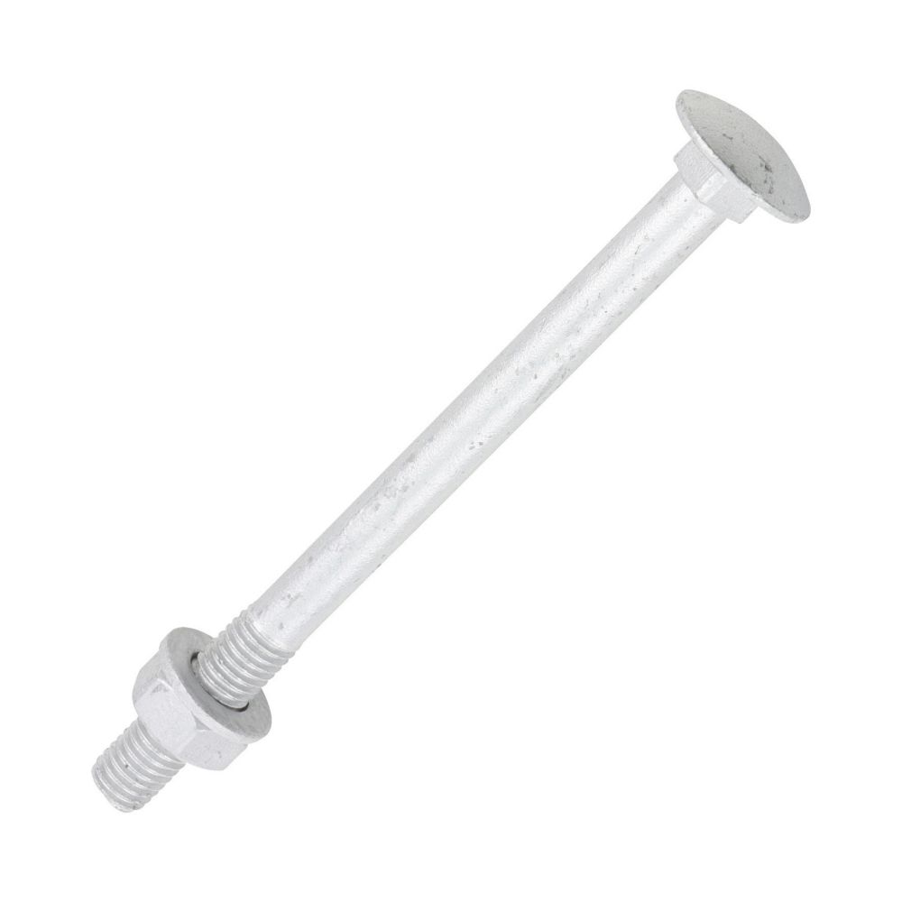 Image of Timco Exterior Coach Bolts Carbon Steel Organic Silver Coating M10 x 130mm 10 Pack 