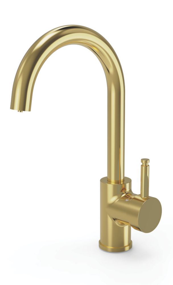 Image of ETAL Single Lever 3-in-1 Hot Water Kitchen Tap Brushed Brass 