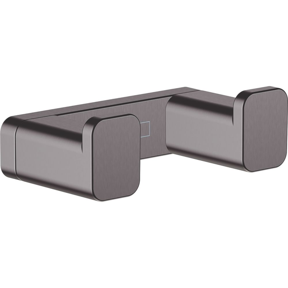 Image of Hansgrohe AddStoris Double Bathroom Hook Brushed Black Chrome 