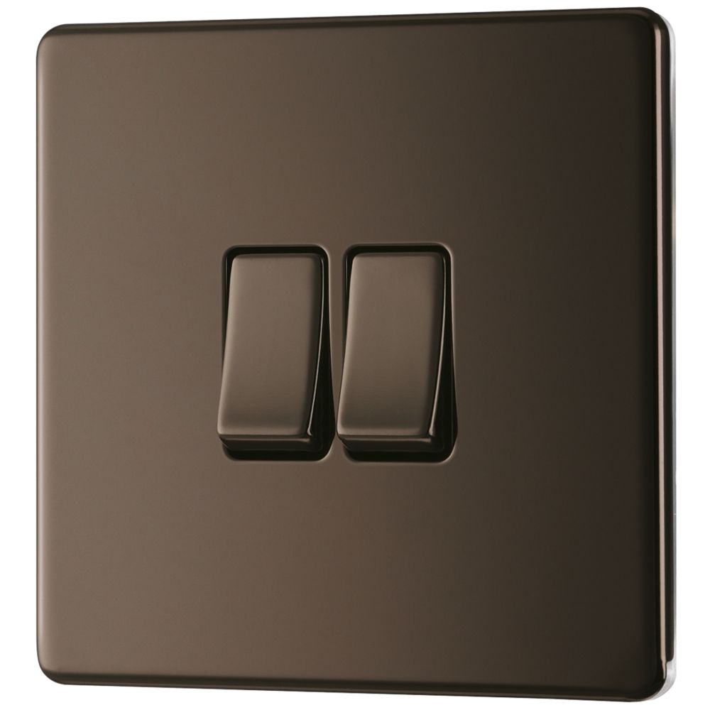 Image of LAP 20A 16AX 2-Gang 2-Way Light Switch Black Nickel 