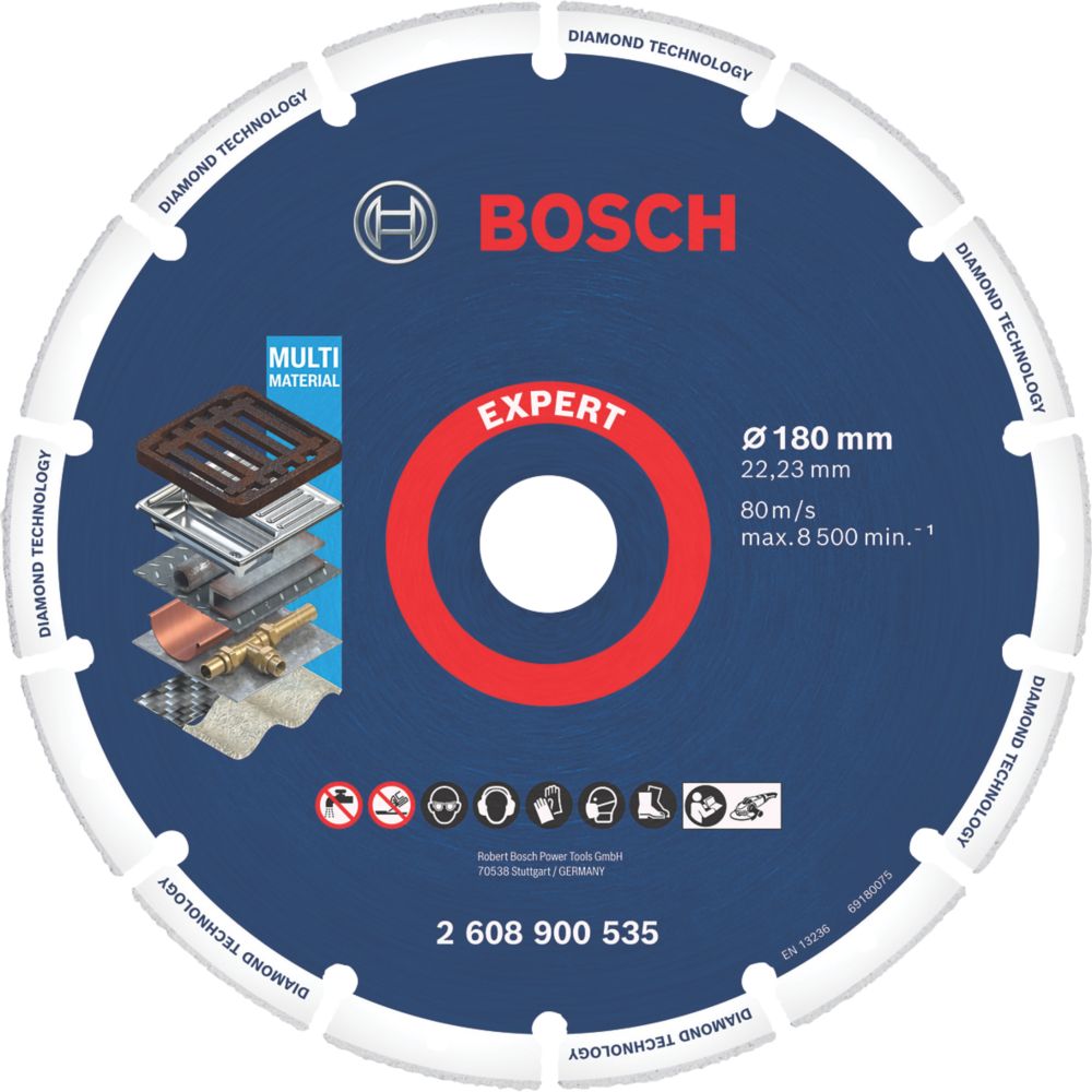 Image of Bosch Expert Multi-Material Diamond Cutting Disc 180mm x 22.23mm 
