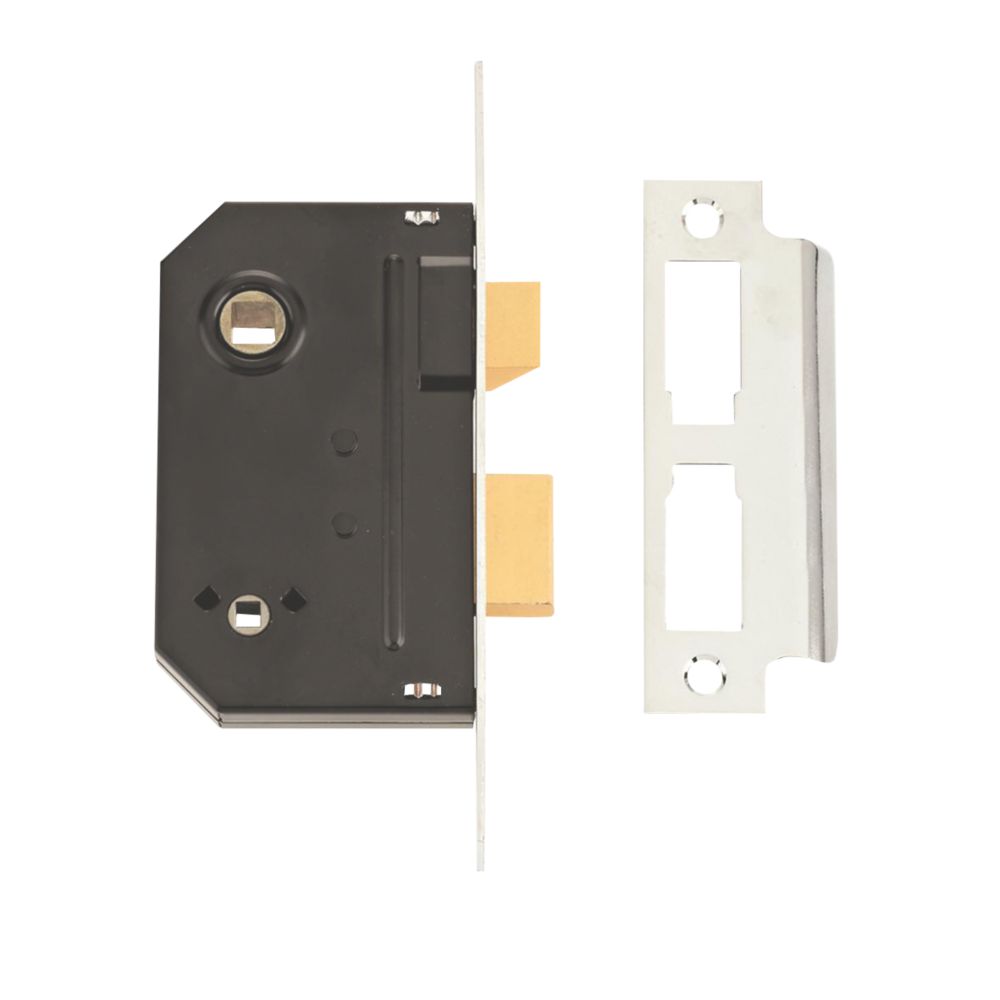 Image of Union Chrome Bathroom Mortice Lock 63mm Case - 44mm Backset 
