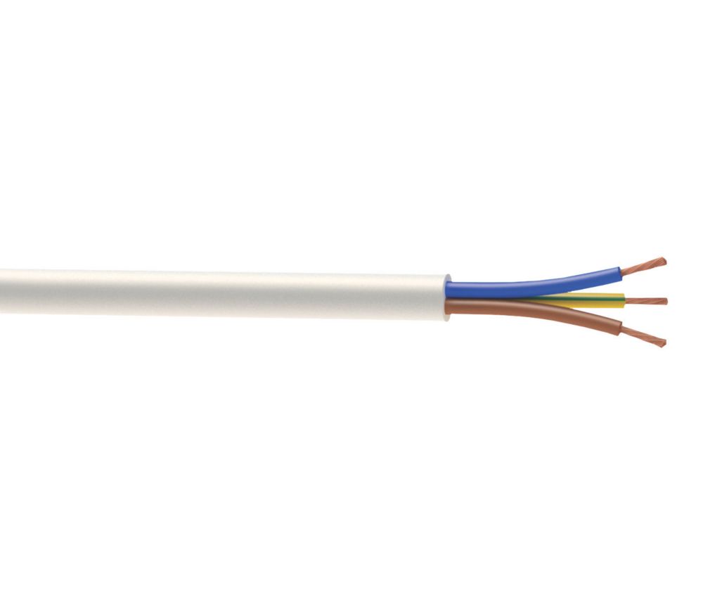 Image of Time 3093Y White 3-Core 0.75mmÂ² Flexible Cable 50m Drum 
