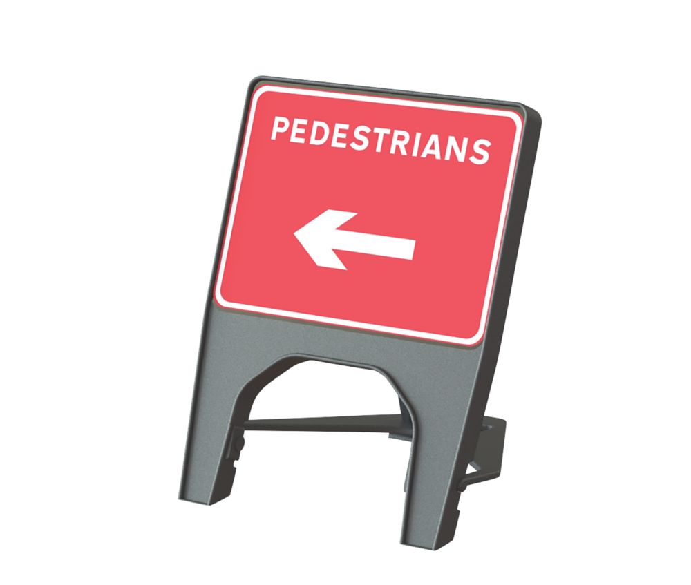 Image of Melba Swintex Q Sign Rectangular "Pedestrian Left" Traffic Sign 610mm x 775mm 