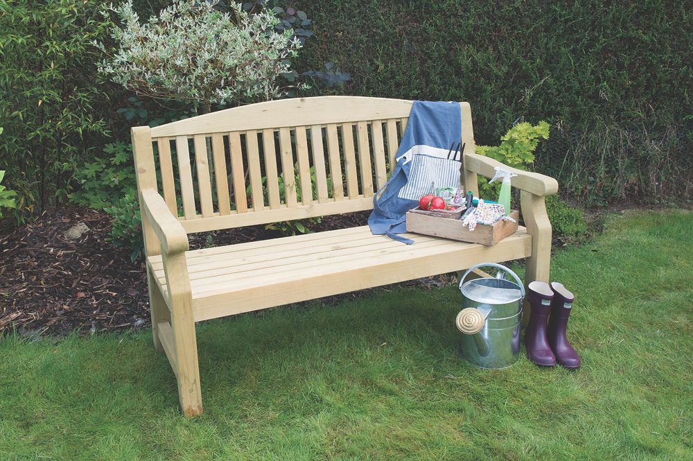 Image of Forest Harvington Garden Bench Mixed Softwood 5' x 3' 