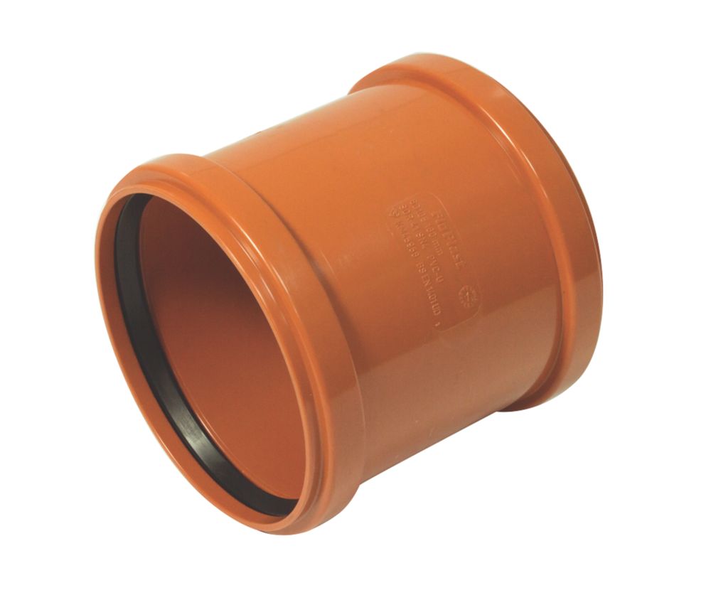 Image of FloPlast Push-Fit Double Socket Underground Pipe Coupling 160mm 