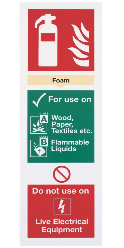 Image of Non Photoluminescent Foam Extinguisher Sign 300mm x 100mm 