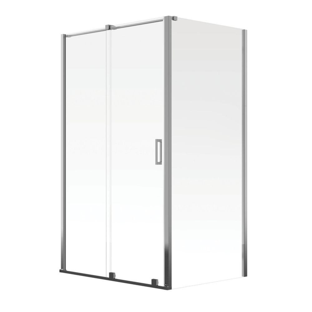 Image of Aqualux Aquarius 6 Frameless Rectangular Shower Enclosure & Tray Reversible Left/Right Opening Chrome 1200mm x 800mm x 1900mm 