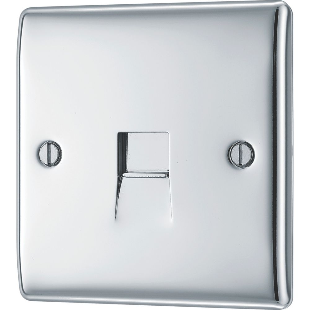 Image of British General Nexus Metal Master Telephone Socket Polished Chrome 
