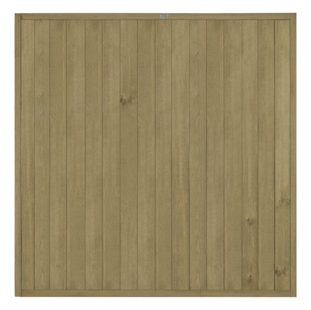 Image of Forest VTGP6PK4HD Vertical Tongue & Groove Fence Panels Natural Timber 6' x 6' Pack of 4 