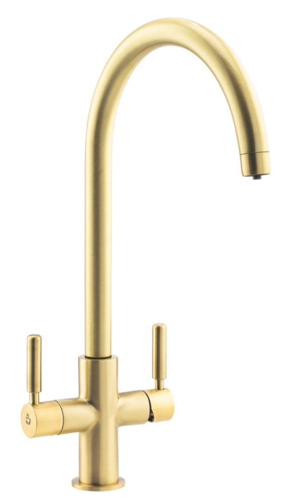 Image of Streame by Abode Hemista 3-in-1 Mono Mixer Brushed Brass 