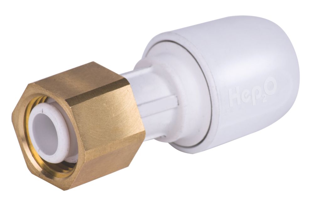 Image of Hep2O Plastic Push-Fit Straight Tap Connector 15mm x 1/2" 
