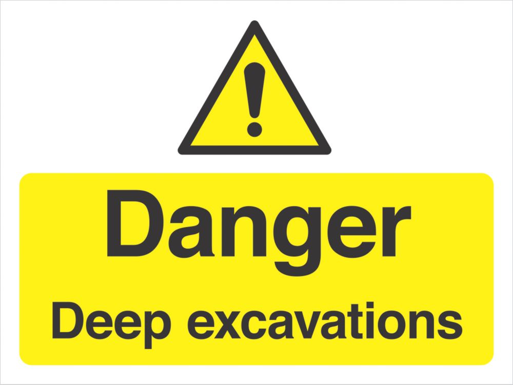Image of "Danger Deep Excavations" Sign 300mm x 400mm 