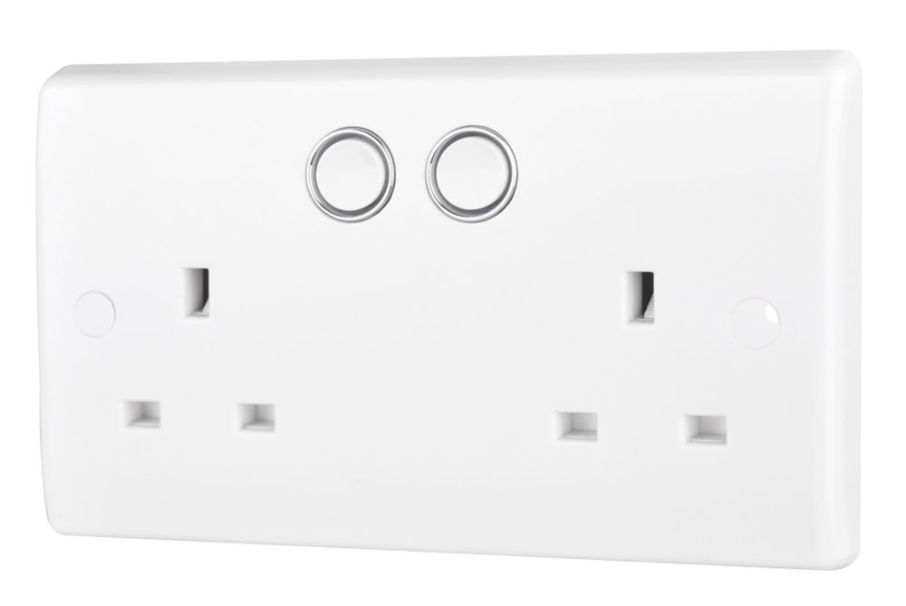 Image of British General 800 Series 13A 2-Gang SP Switched Smart Socket White 