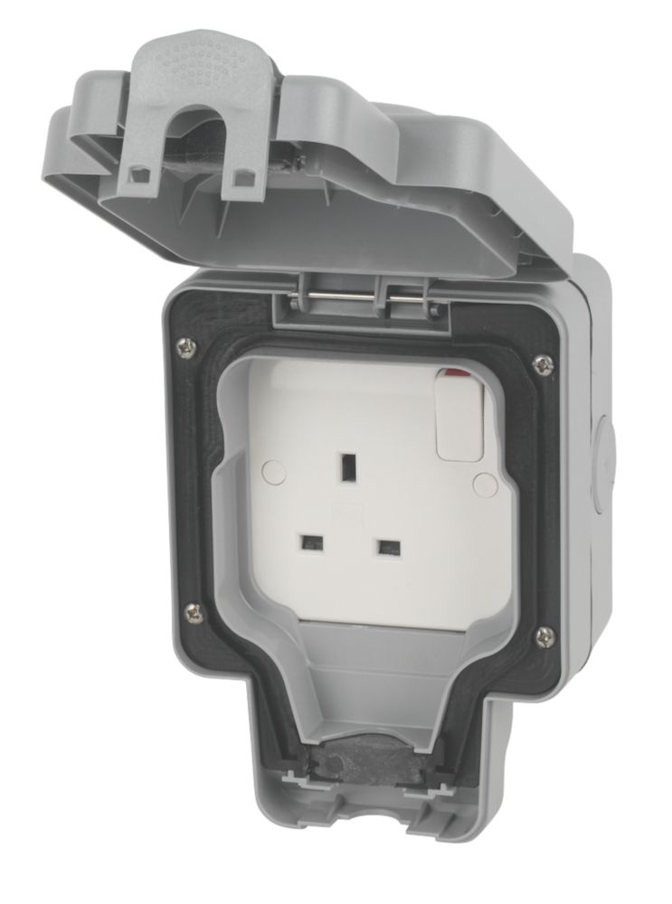 Image of MK IP66 13A 1-Gang DP Weatherproof Outdoor Switched Socket 