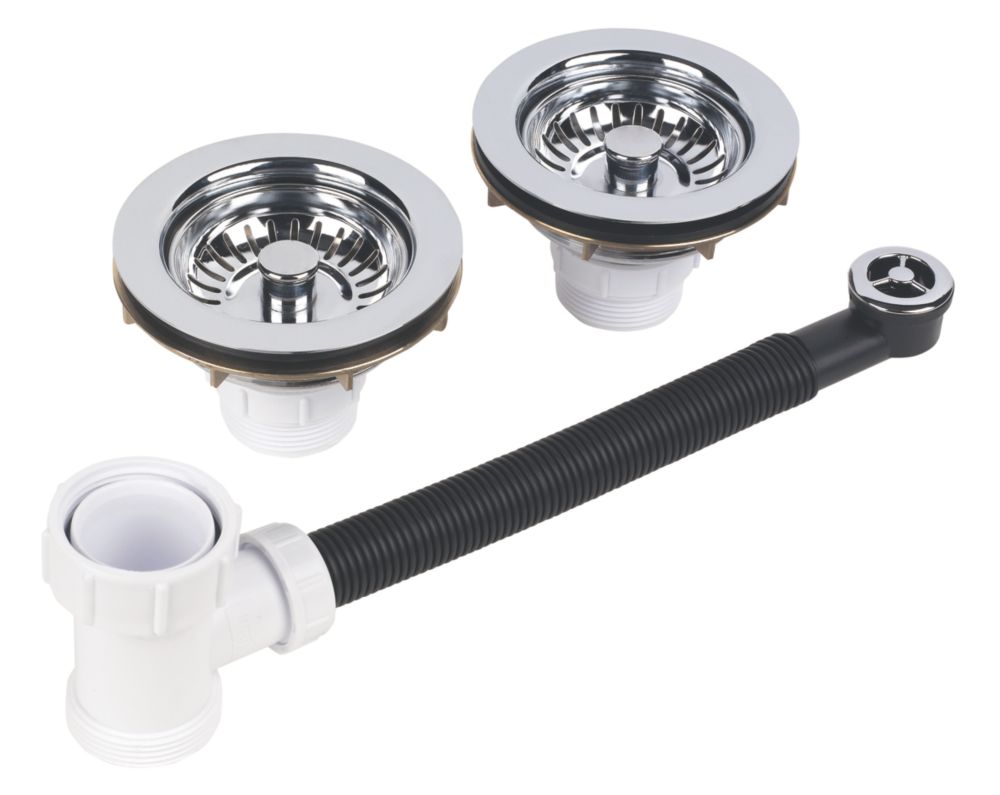 Image of McAlpine 1 1/2 & 2 Bowl Waste Kit Chrome-Plated Brass 1 1/2" 