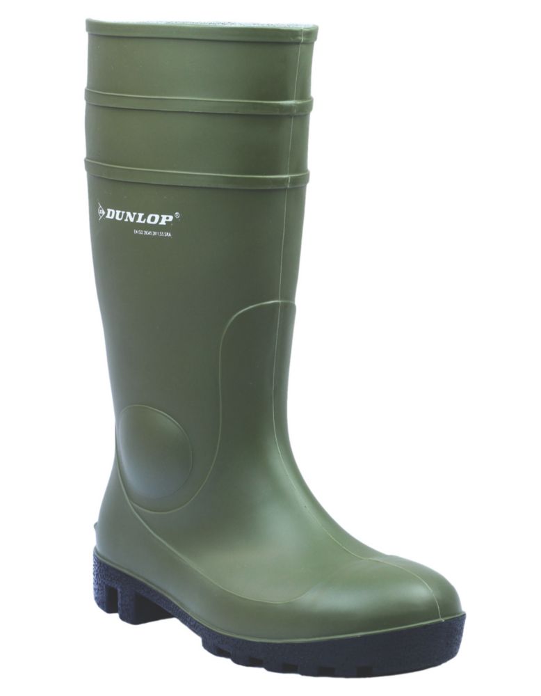 Image of Dunlop Protomastor 142VP Safety Wellies Green Size 11 