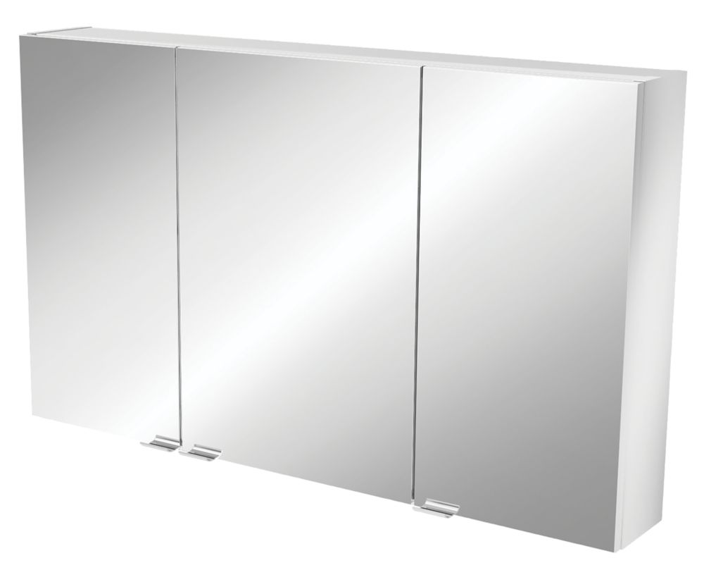 Image of Imandra Mirrored Bathroom Cabinet Silver Matt 1000mm x 150mm x 600mm 