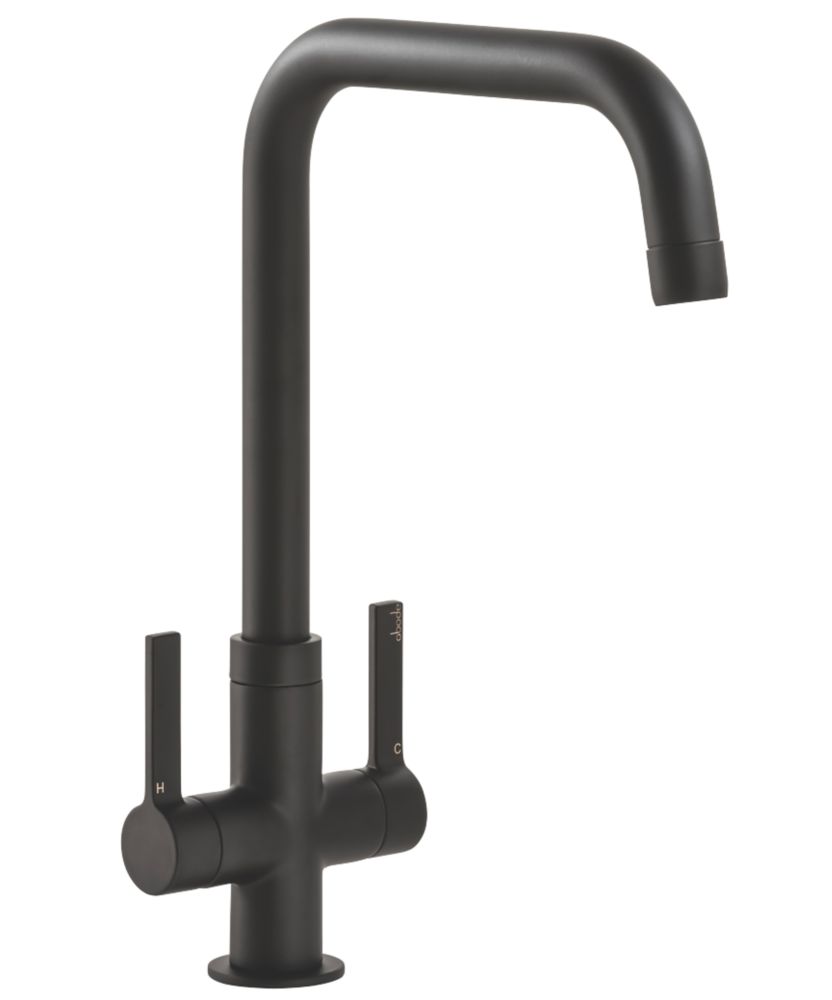 Image of Abode Pico Quad Dual-Lever Mono Mixer Kitchen Tap Matt Black 