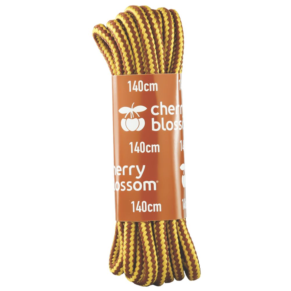 Image of Cherry Blossom Chunky Cord Laces Round Yellow / Tan 1.4m 