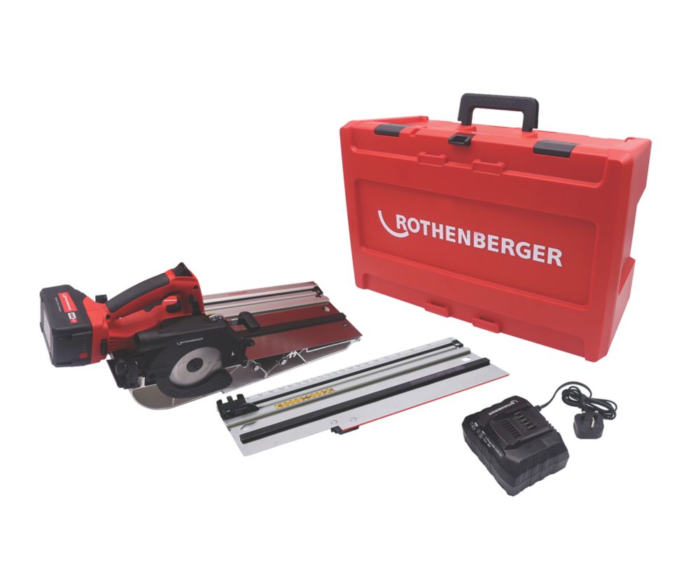 Image of Rothenberger Pipecut Mini 25mm 18V 1 x 4.0Ah Li-Ion CAS Brushless Cordless Combination Pipe Saw & Guide Rail 