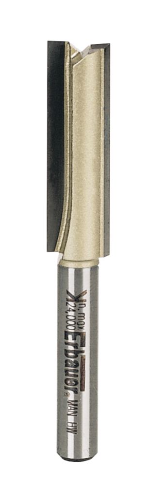 Image of Erbauer 1/4" Shank Double-Flute Straight Router Cutter 9.5mm x 31.75mm 