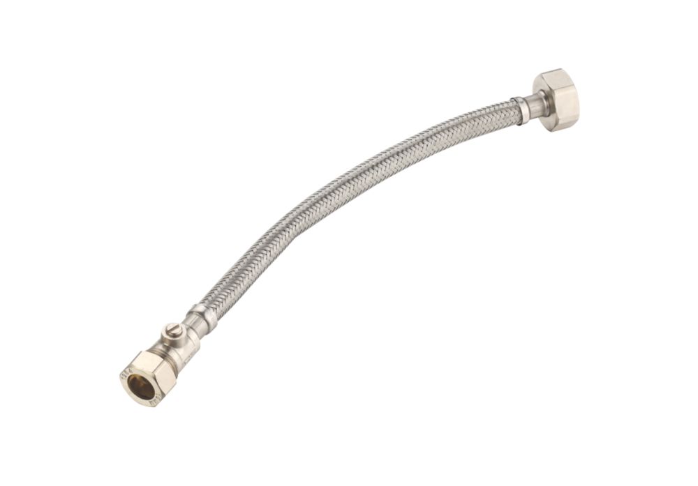 Image of Flexible Hose with Valve 15mm x 3/4" x 500mm 