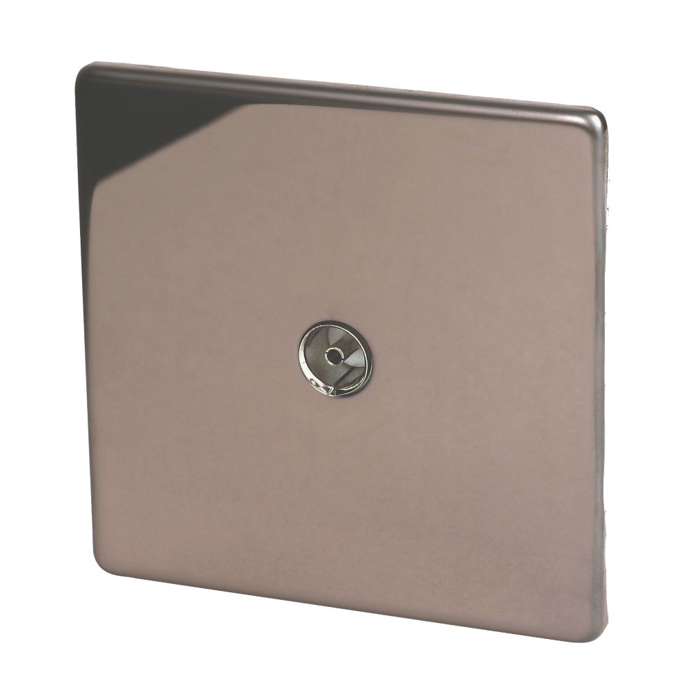 Image of Varilight 1-Gang Coaxial TV Socket Polished Bronze 