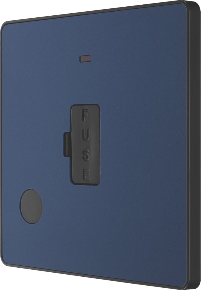 Image of British General Evolve 13A Unswitched Fused Spur with LED Blue with Black Inserts 