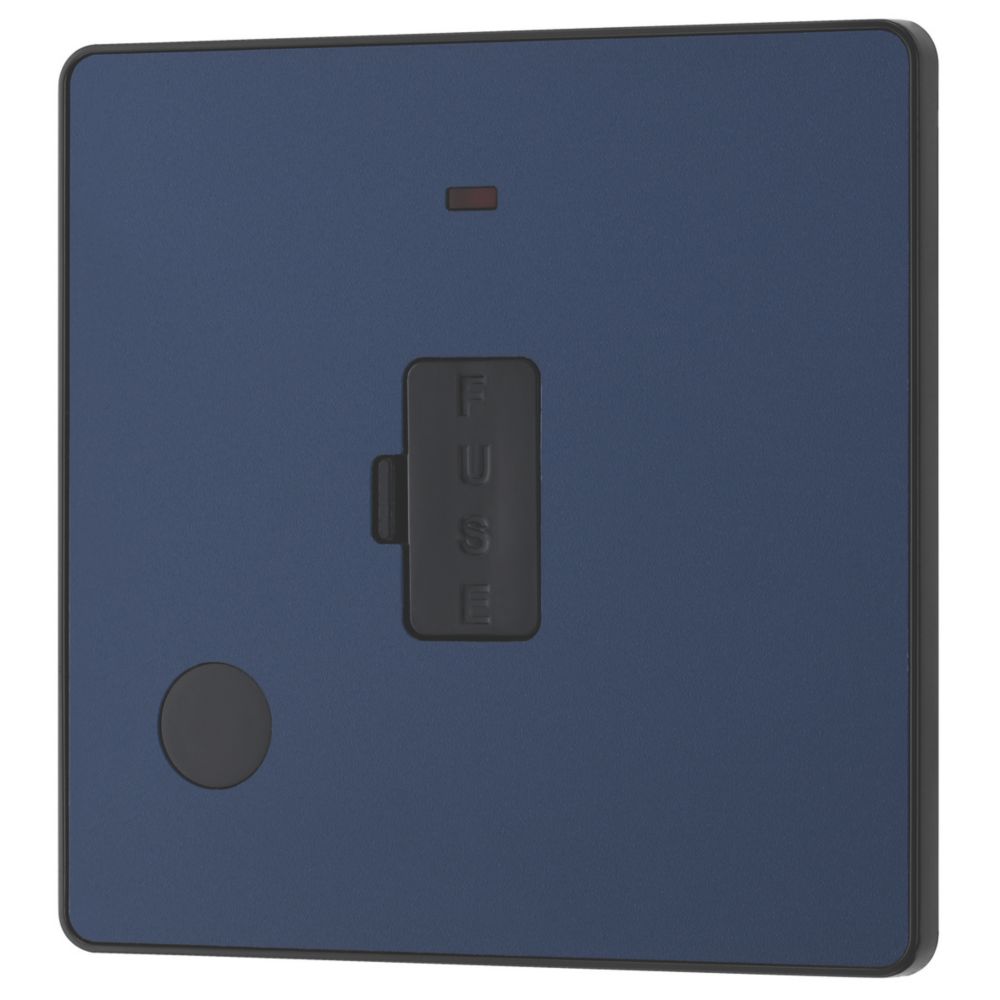 Image of British General Evolve 13A Unswitched Fused Spur with LED Blue with Black Inserts 