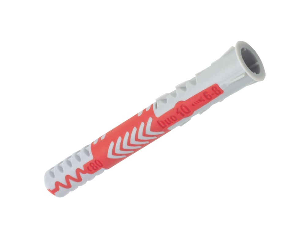 Image of Fischer DuoPower Long Nylon Wall Plug 10mm x 80mm 25 Pack 