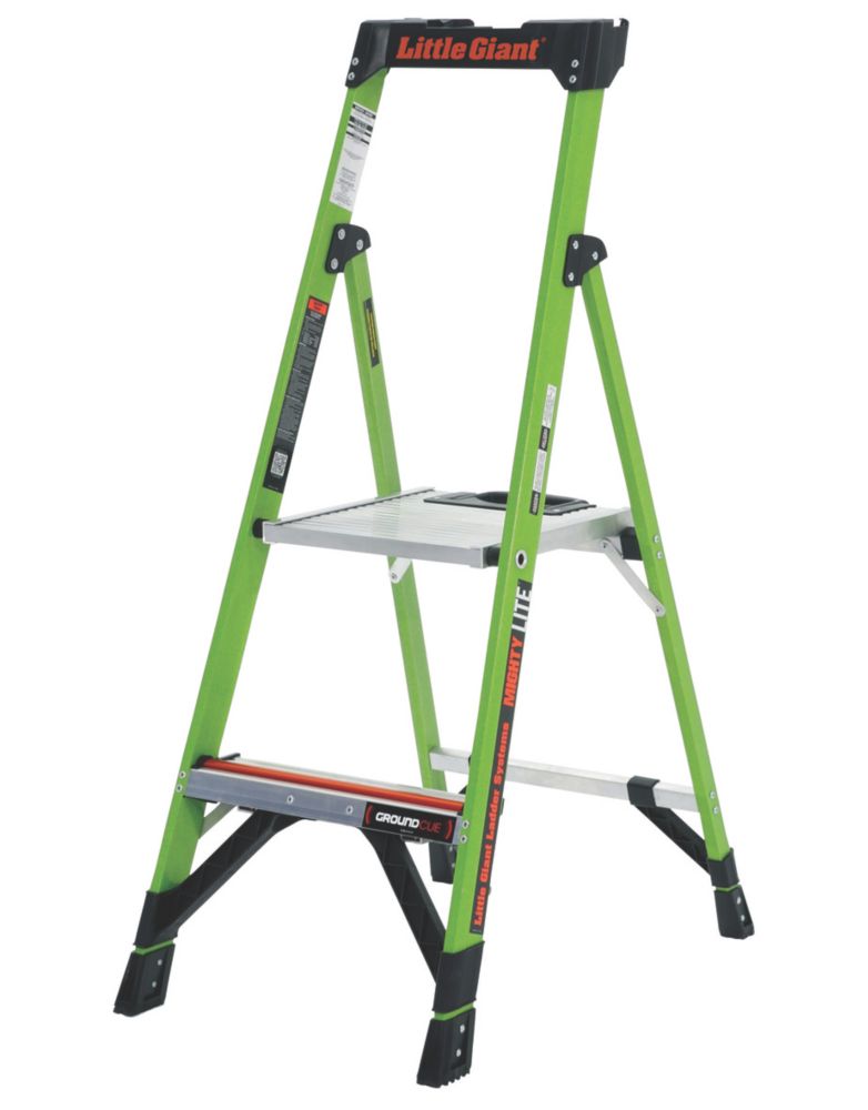 Image of Little Giant MightyLite Fibreglass & Aluminium 2-Treads Platform Stepladder 0.56m 