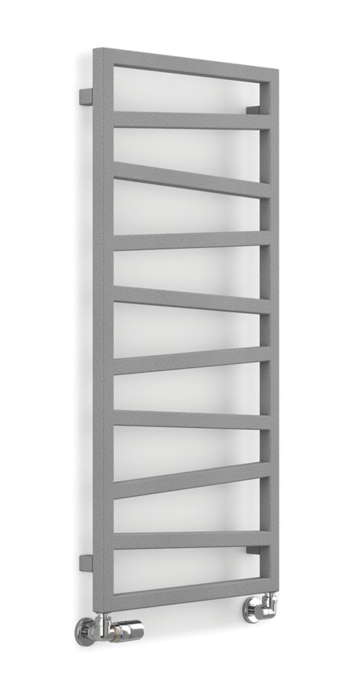 Image of Terma Zig Zag Designer Towel Rail 1070mm x 500mm Grey / Silver 1384BTU 