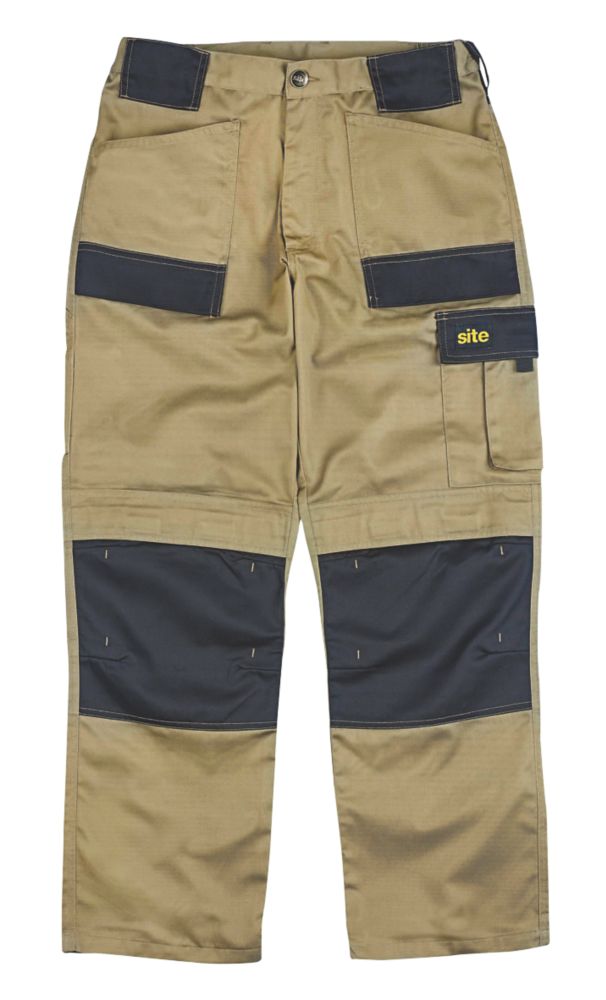 Image of Site Pointer Work Trousers Stone / Black 32" W 32" L 