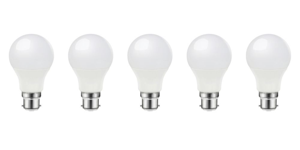 Image of LAP BC A60 LED Light Bulb 806lm 7.3W 5 Pack 