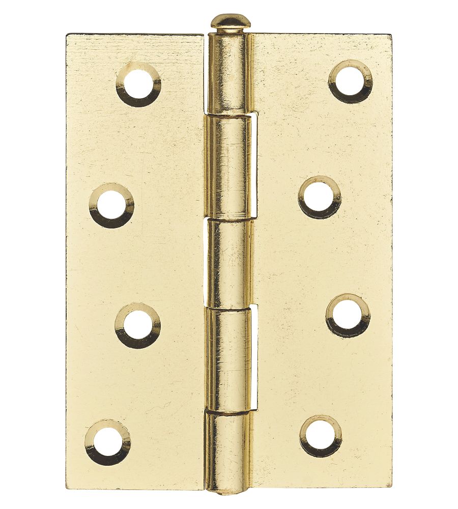 Image of Brass Effect Loose Pin Butt Hinges 100mm x 41mm 2 Pack 