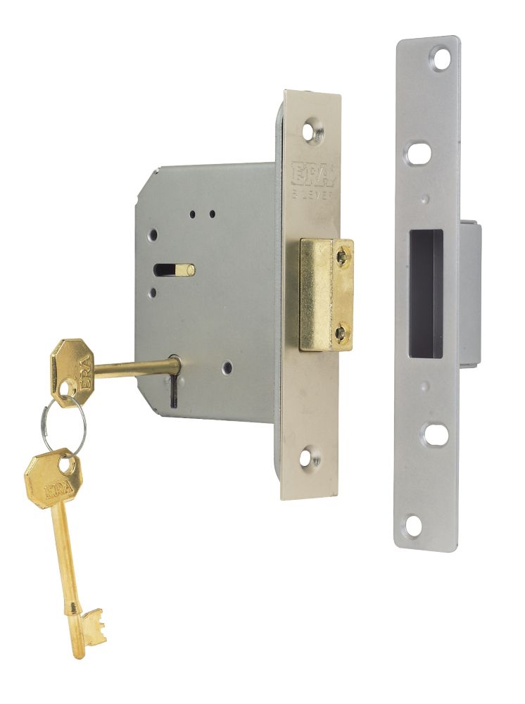 Image of ERA 5 Lever Satin Nickel 5-Lever Mortice Deadlock 76mm Case - 56mm Backset 