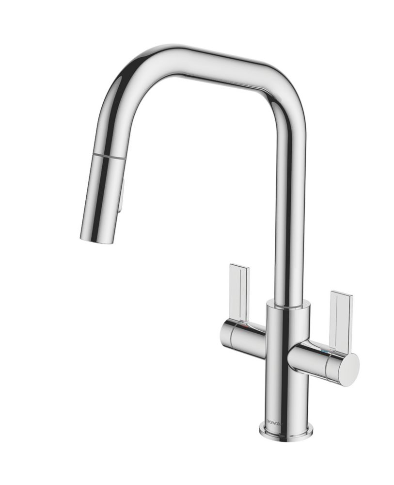 Image of Clearwater Kira KIR20CP Double Lever Tap with Twin Spray Pull-Out Chrome 