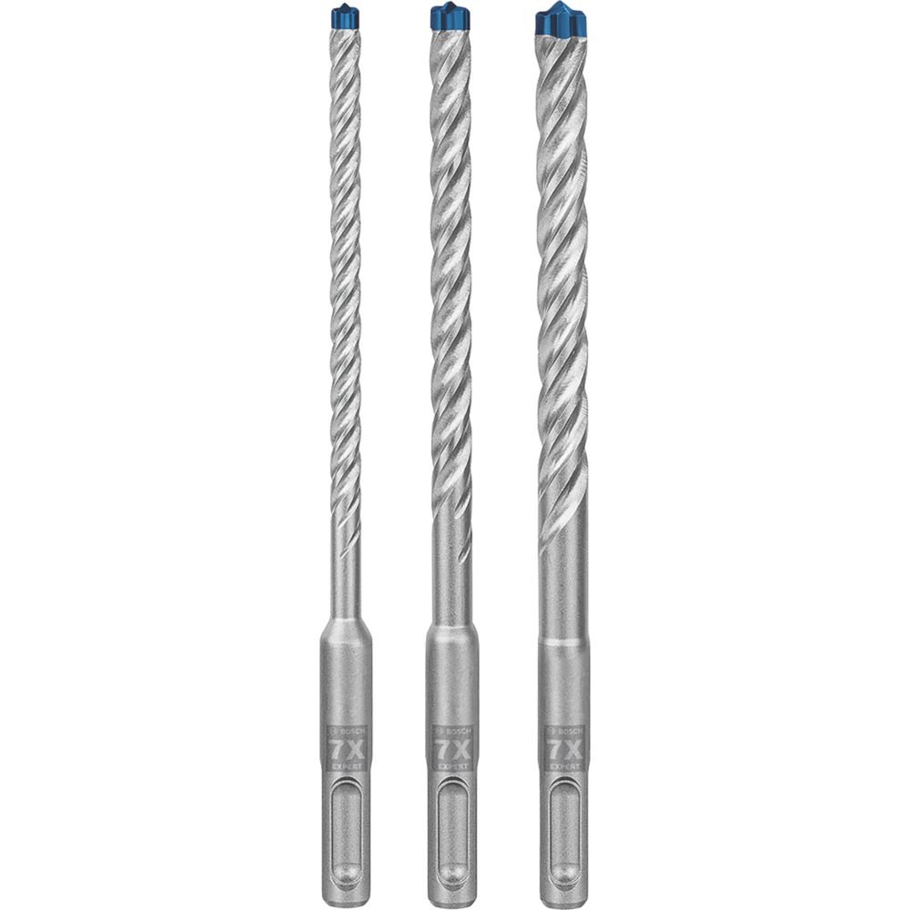 Image of Bosch Expert SDS Plus 7X SDS Plus Shank Hammer Drill Bits 3 Pack 