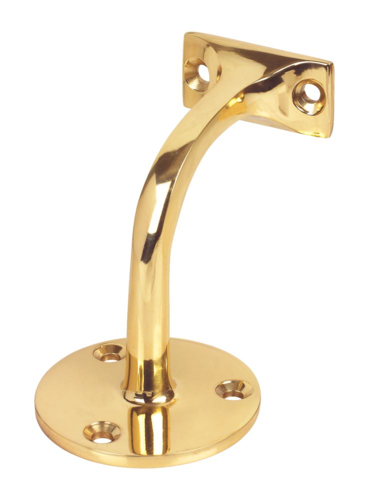Image of Handrail Bracket Polished Brass 65mm 